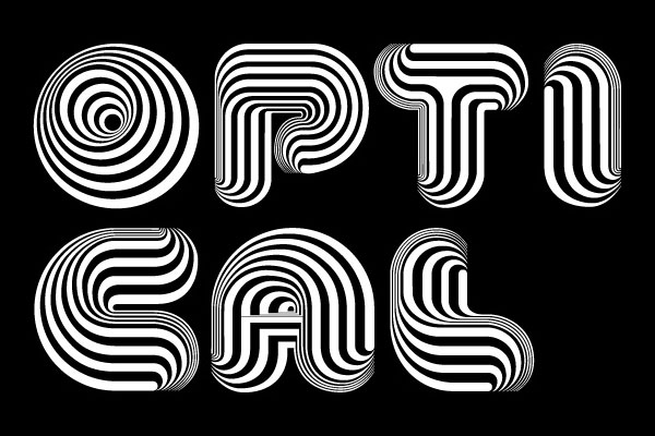 Optical Dillusion font by Valhalla available at You Work for Them